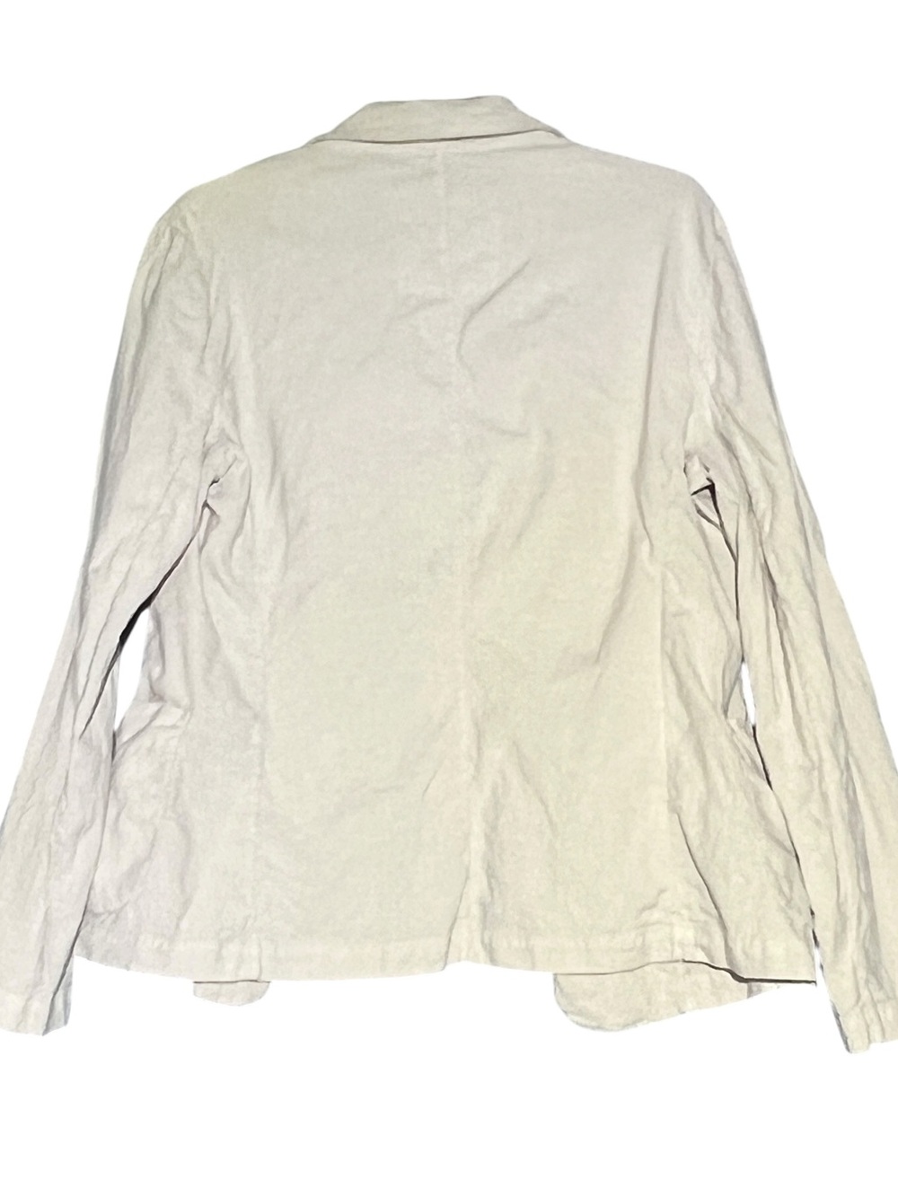 FRANK & EILEEN Dublin Blazer Open Front Jacket Linen Cotton Flax Cream Size L - Picture 6 of 13